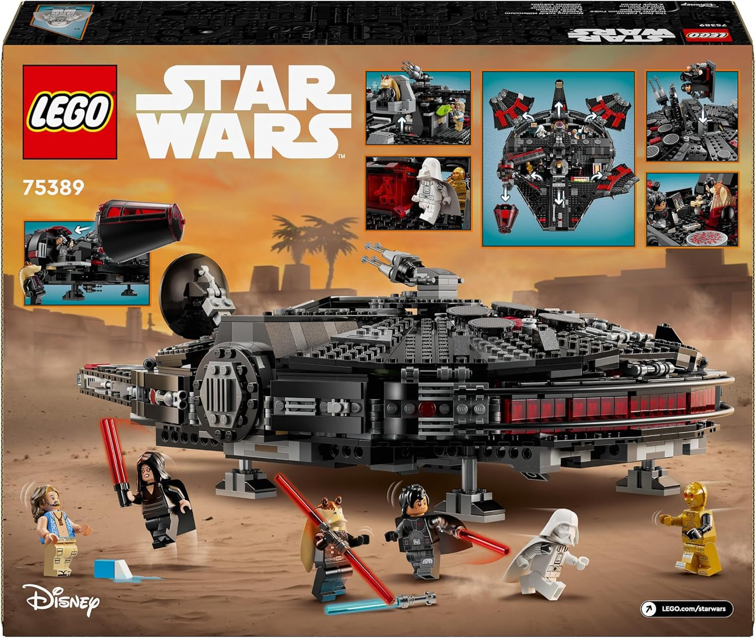 LEGO Star Wars Dark Millenium Falcon, Csillaghajó készlet, Építőjáték gyerekeknek, Születésnapi ajándék fiúknak, lányoknak és rajongóknak, Kalandjáték 75389 Építőkészletek Besuche den LEGO-Store