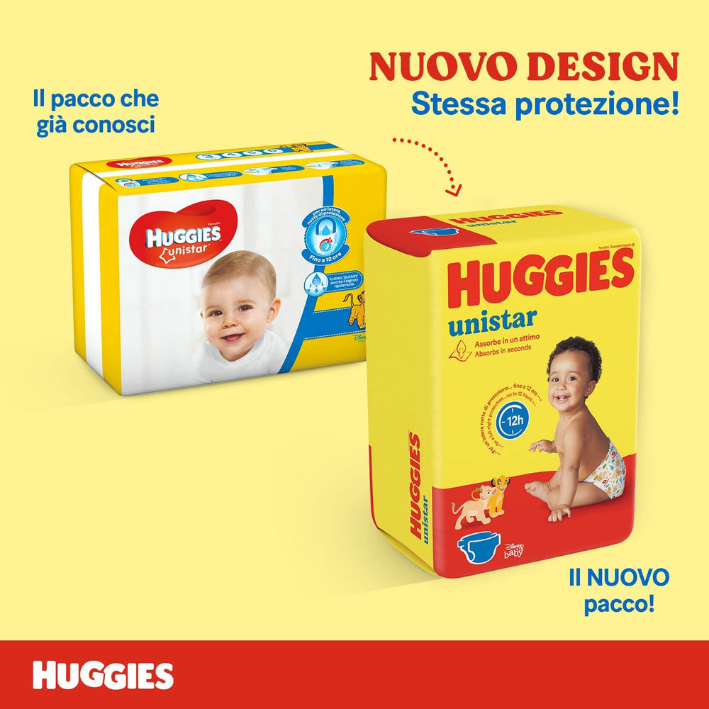 Huggies Unistar pelenka, 4-es méret (7-14 kg), 128 db-os pelenka (alap)