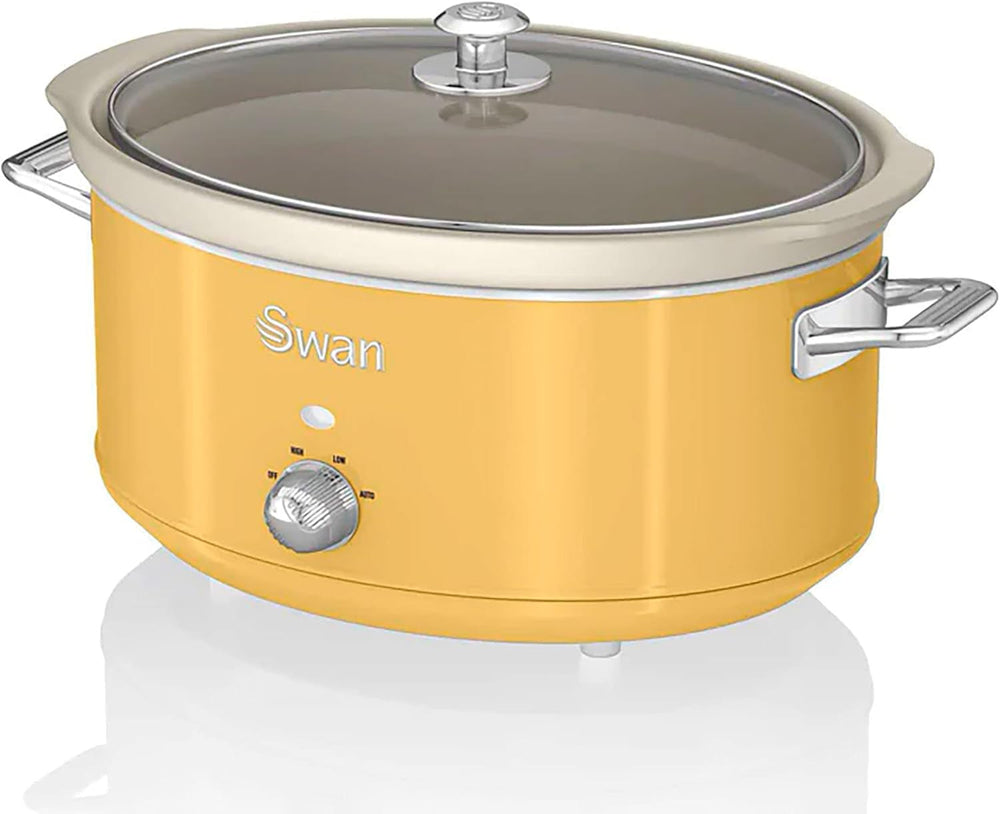 Swan Retro SF17031YELNEW Slow Cooker 6,5 literes, 320W Slow Cooker Naty Shop Yellow