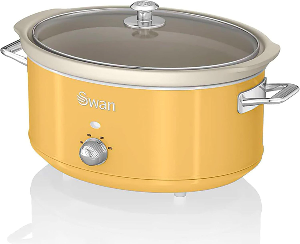 Swan Retro SF17031YELNEW Slow Cooker 6,5 literes, 320W Slow Cooker Naty Shop Yellow