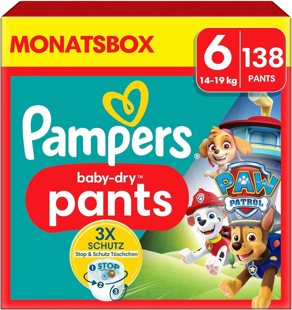Pampers pelenkák Paw Patrol Pants 5-ös méret (12-17Kg) Baby-Dry, Junior Stop and Protect zsebbel, MONTHLY BOX, 160 pelenka Naty Shop
