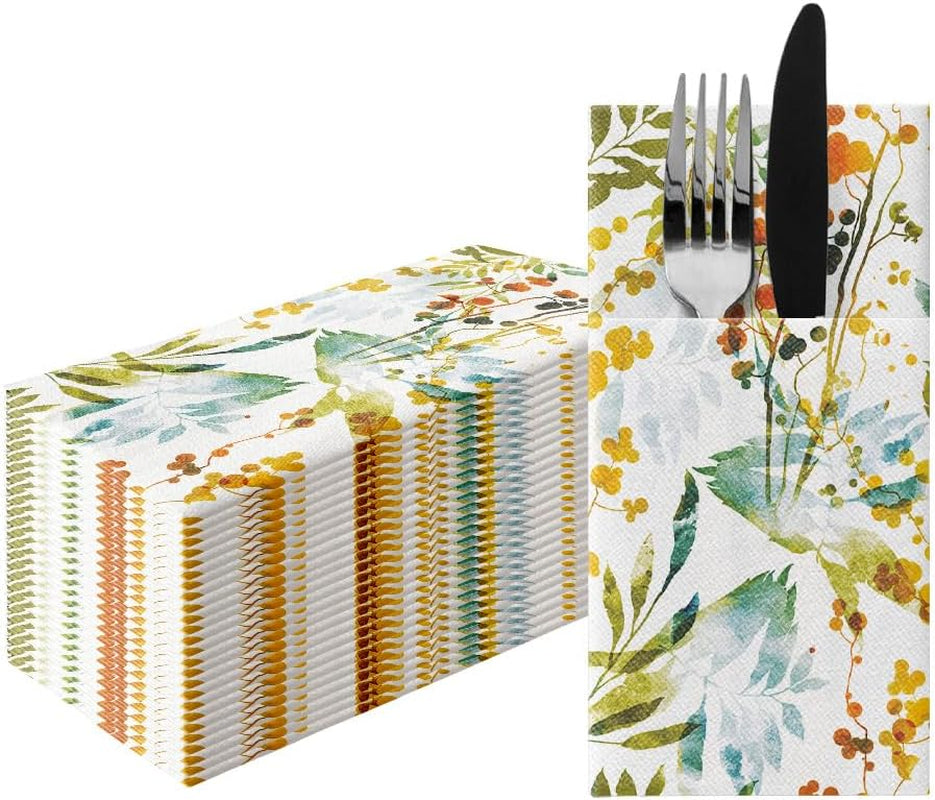 PAW - Șervețele pentru tacâmuri Airlaid - asemănătoare cu țesătura (pliere de 1/8) | 25 bucăți | Ideal pentru nunți, botezuri, comuniuni, zile de naștere | Saci de șervețele pentru tacâmuri | Monocolor, auriu