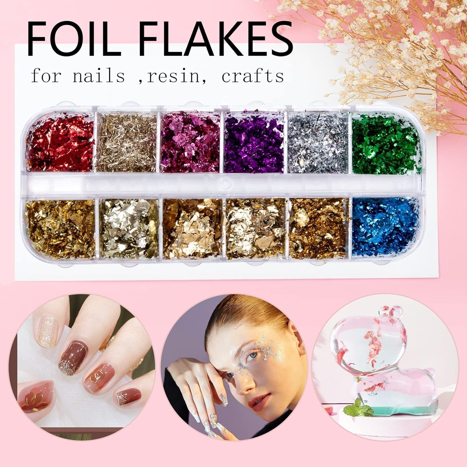 7 Boxen Strasssteine Nägel, Kit De Nail Art Strass Nagelglitzer Pailletten Nagel-Edelsteinen Kristalle Perlen Diamanten Metall Nieten Für DIY Dekoration Nageldesign (Mehrfarbig)