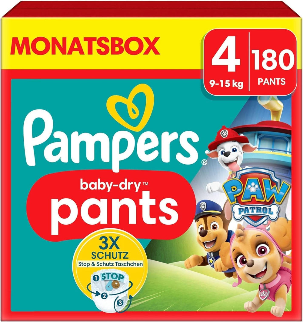 Pampers pelenkák Paw Patrol Pants 5-ös méret (12-17Kg) Baby-Dry, Junior Stop and Protect zsebbel, MONTHLY BOX, 160 pelenka Naty Shop