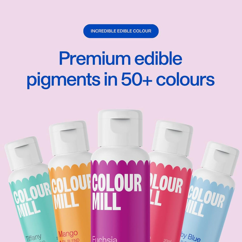 Colorant alimentar pe bază de ulei de salvie Colour Mill - Colorant alimentar pentru ciocolată, fondant, brioșe, prăjituri, copt, macaroane - Colorant alimentar pentru decorarea torturilor - 100 ml