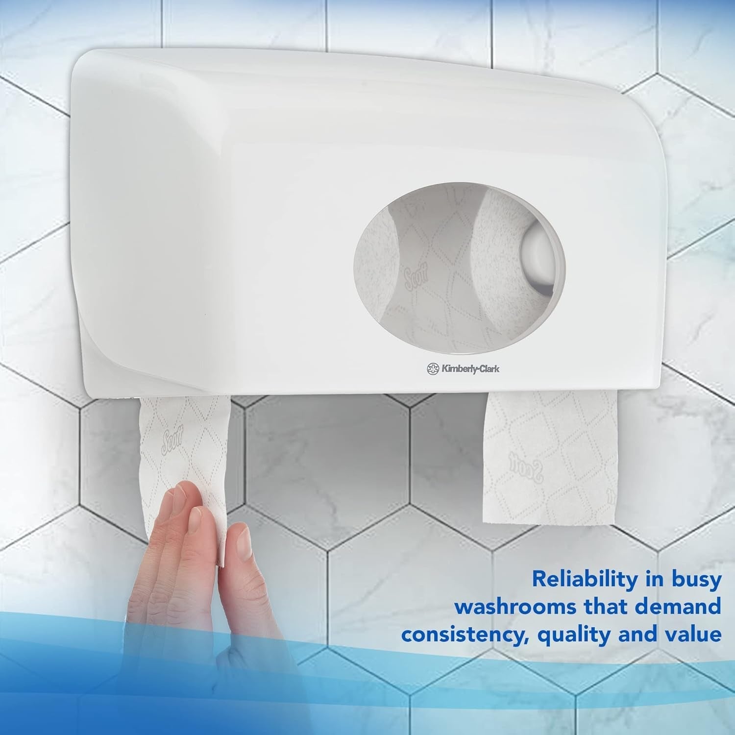 Hârtie igienică Scott® Essentialtm 8519, hârtie igienică albă cu 2 straturi, certificată Fsc și fabricată din fibre reciclate, 64 role de hârtie igienică X 350 coli (22.400 coli în total)