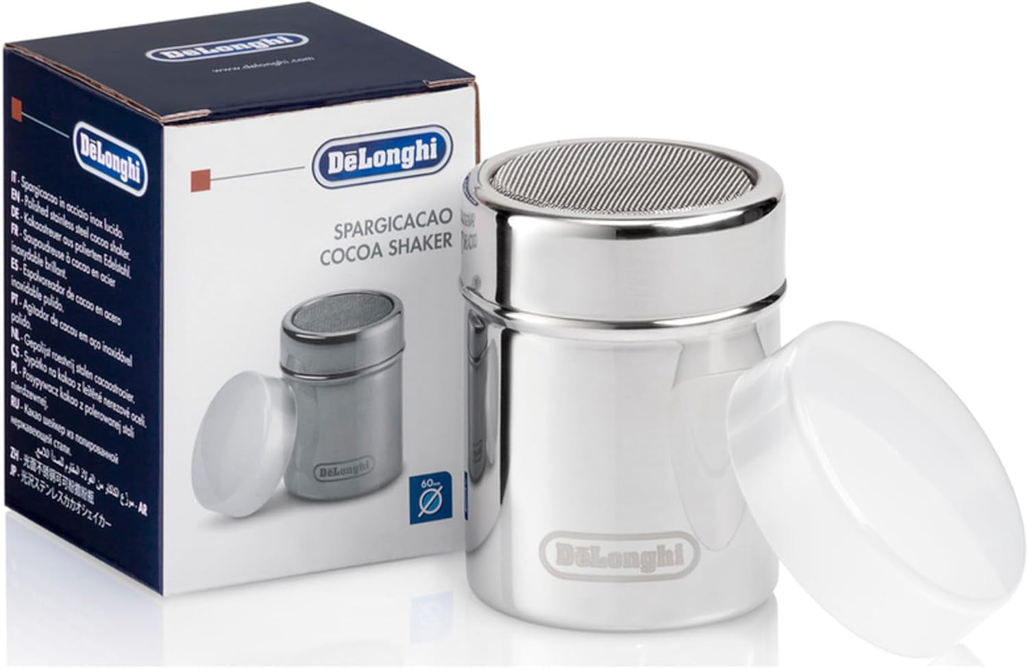 De'Longhi DLSC061 Shaker pentru cacao din oțel inoxidabil, 175 ml, argintiu