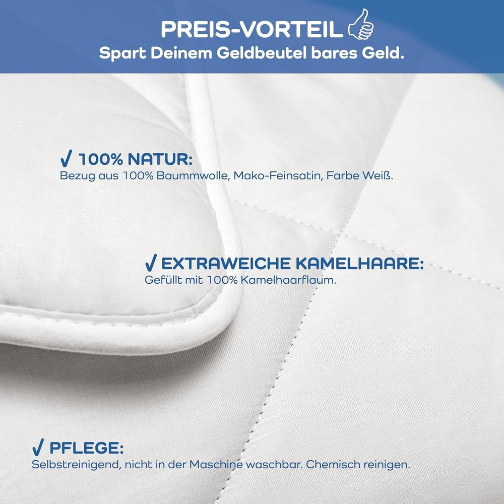 Exkluzív paplan, teveszőr, fehér, 200 X 200 cm Paplanok és paplanok Naty Shop