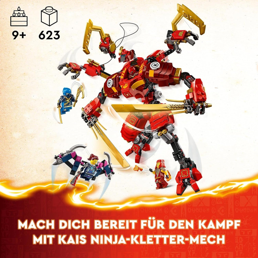 LEGO NINJAGO Kai nindzsa mászómech készlet, nindzsa játék megépíthető akciófigurával és 4 minifigurával, gyerek kalandkészlet, születésnapi ajándék 9 éves fiúknak és lányoknak 71812 Építőkészletek Beuche den LEGO-Store