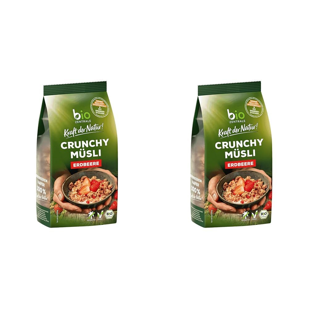 Ropogós müzli bogyós gyümölcsökkel Biozentrale | 375 g bio müzli | Ideális reggelihez és elvihető müzlihez | A müzliszeletek alternatívája