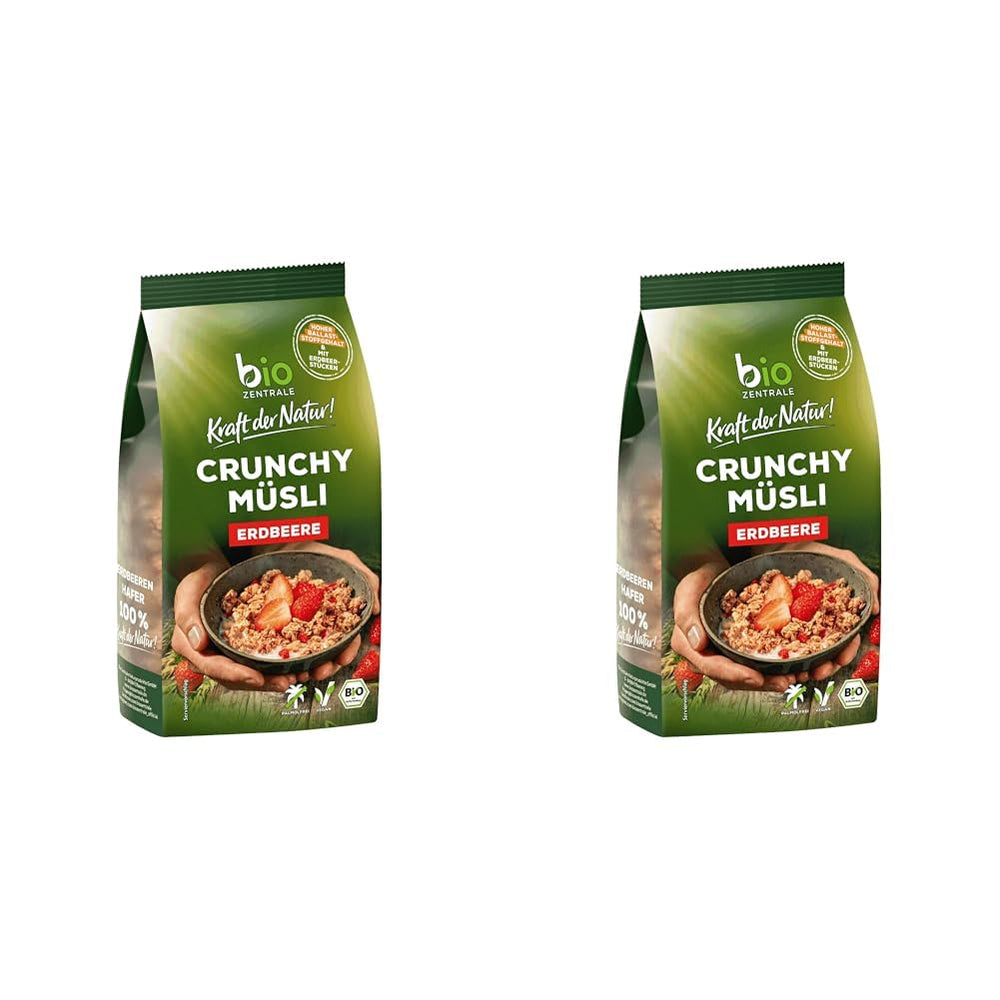 Ropogós müzli bogyós gyümölcsökkel Biozentrale | 375 g bio müzli | Ideális reggelihez és elvihető müzlihez | A müzliszeletek alternatívája