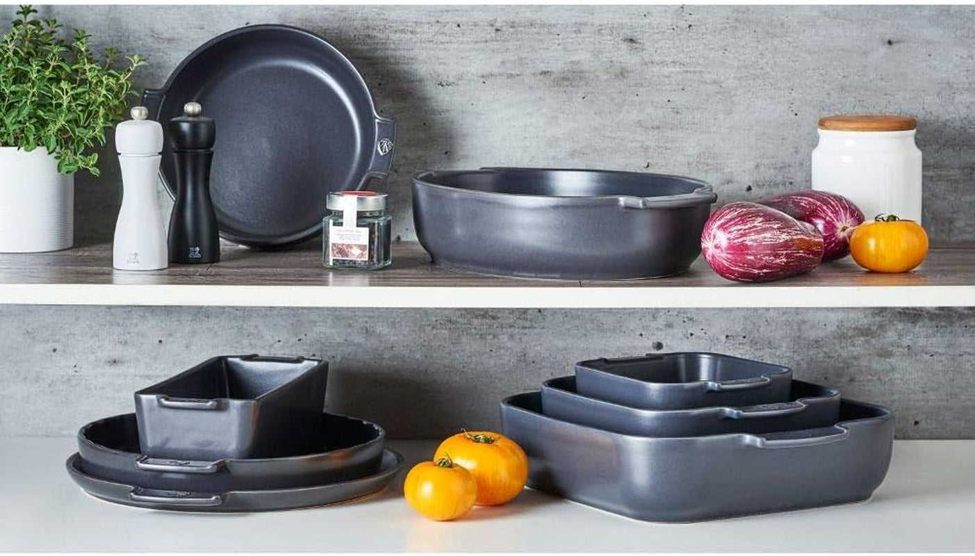 Peugeot Appolia Rechteckige Auflaufform Mit Griffen, Keramik, Schiefer / Grau, 7,2X31X21,7 cm, Fassungsvermögen: kb. 2 L, 60060 Formák és tepsi Naty Shop