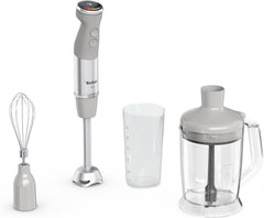 Tefal Quickchef+ 3 az 1-ben XL Stabmixer/Zerkleinerer/Schneebesen, 1000 W, Intuitív Geschwindigkeitsregelung, Turbo-Taste, Powelix-Messer-Technologie, Edelstahl, Grau, HB67MB30 Kitchen Naty Shop