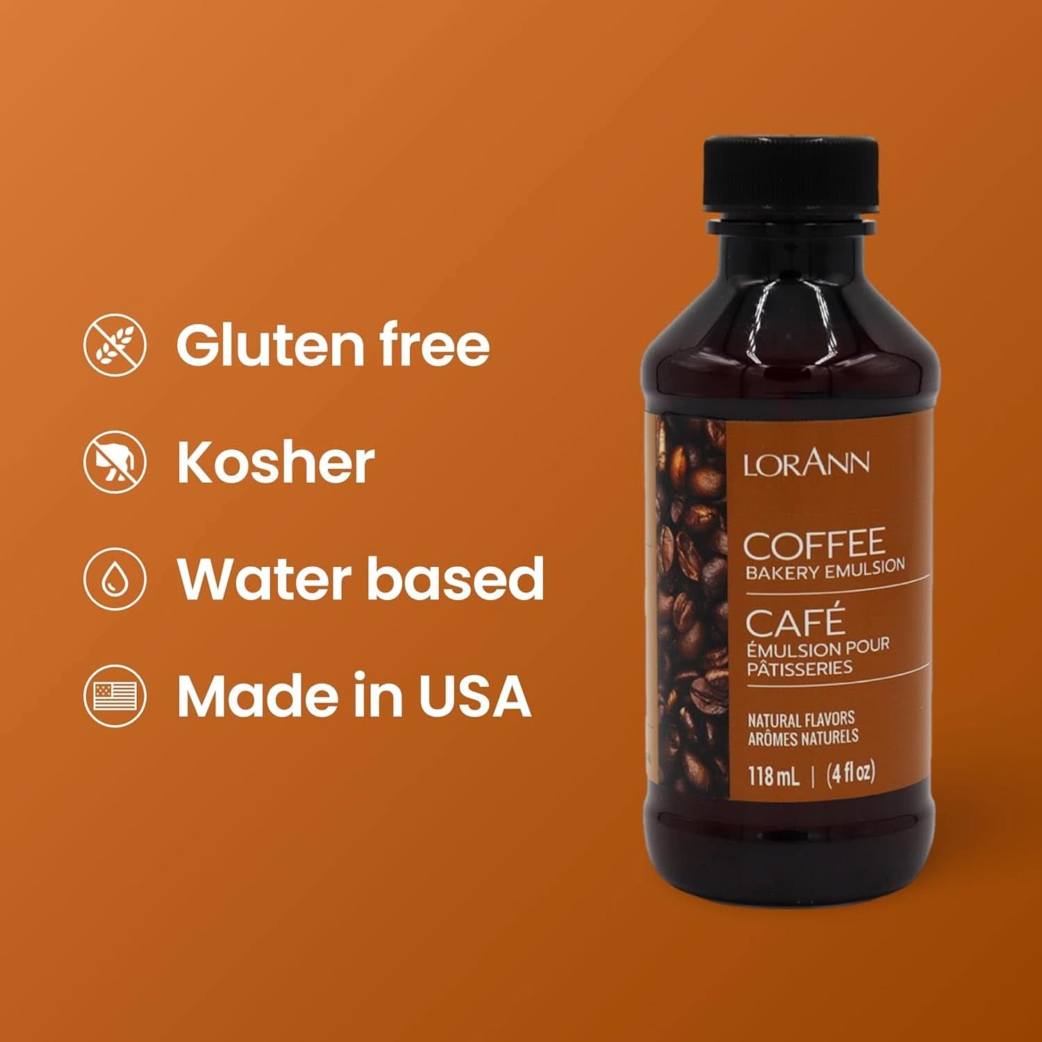 LorAnn, Emulzió kávé ízzel, 118 ml Aromas Naty Shop