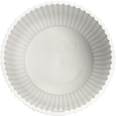 Ghiveci elho Vibes Fold Round Mini 9 - Ghiveci de flori de interior - 100% plastic reciclat - Ø 9,3 x H 8,8 cm - Alb/Alb mătăsos