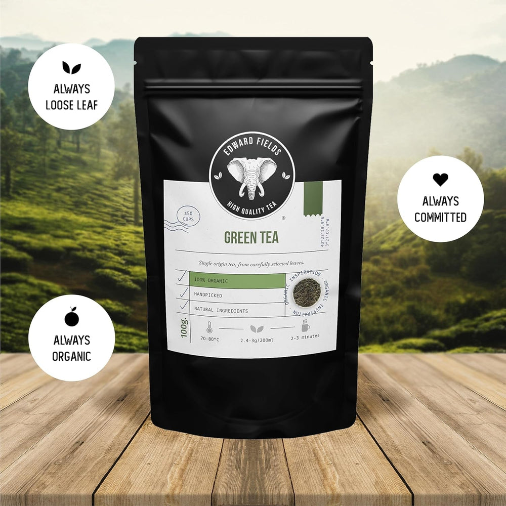 Edward Fields Tea ® - Ceai negru chai organic vrac. Ceai negru chai latte organic cules manual cu ingrediente și arome naturale și organice, 100 g, India. (Chai negru)