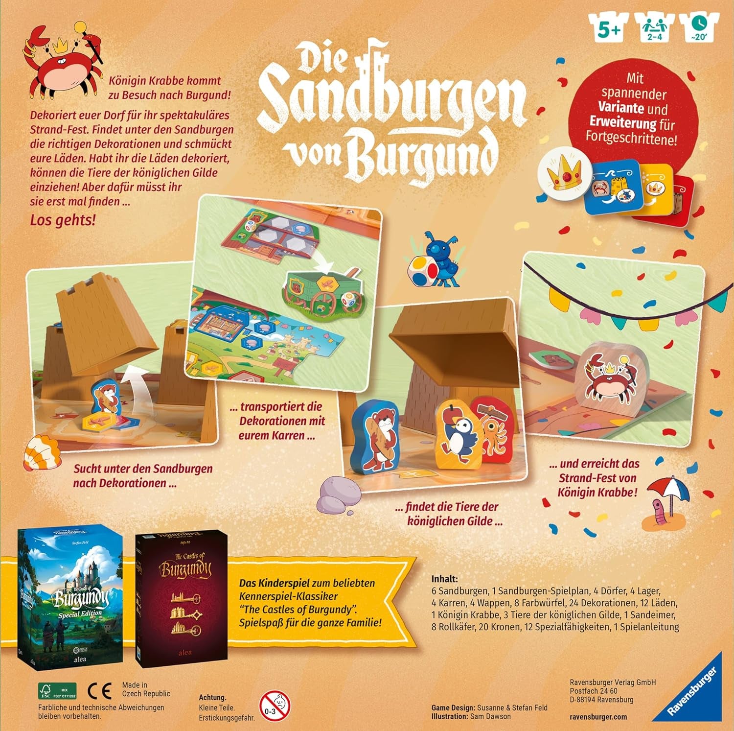 Ravensburger 24687 Burgundy Sandcastles - Játék 5 éves kortól, 2-4 játékos számára