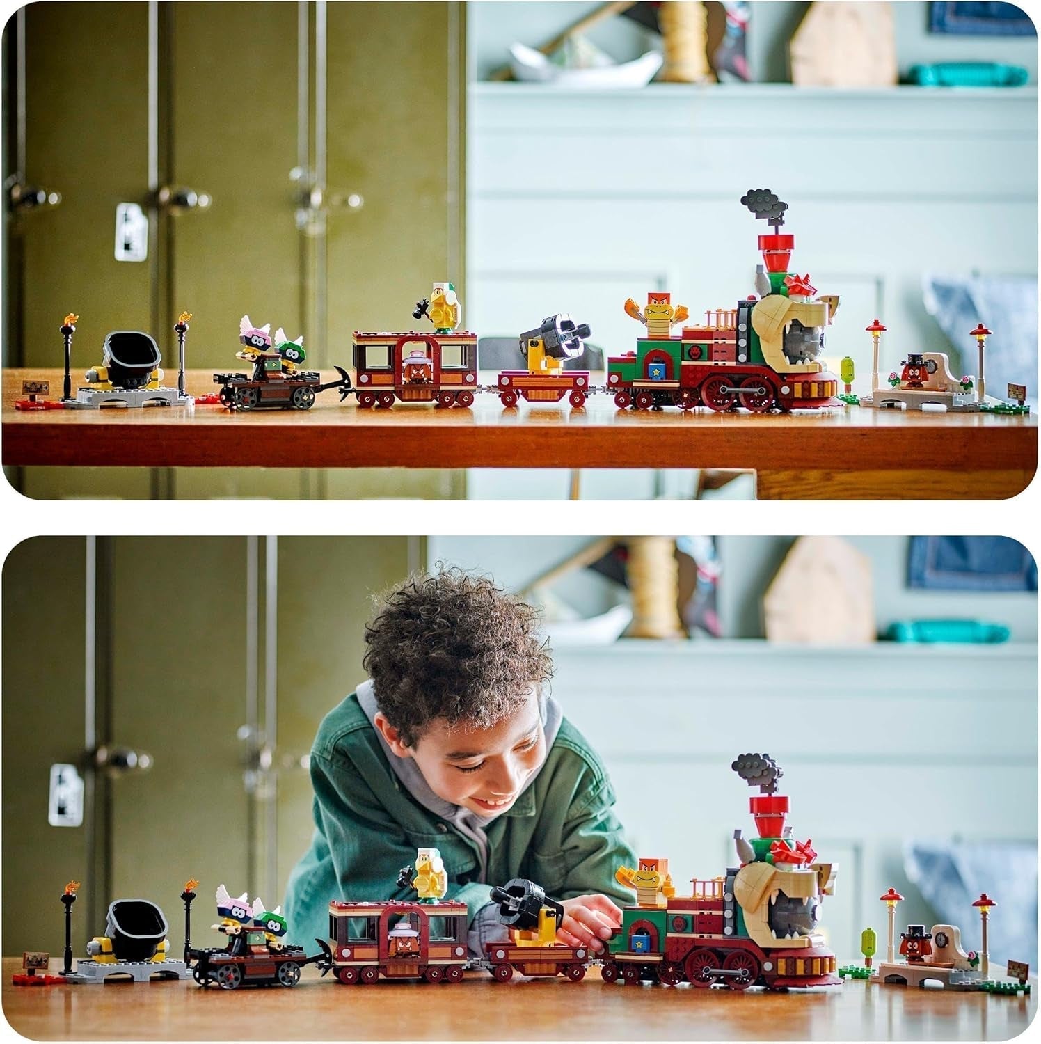 LEGO Super Mario Express Bowser Train Kids Kalandjátékkészlet Hammer Brother 2 gumival és 2 parapunctures Nintendo ajándék fiúknak lányoknak játékosoknak 71437 építőkészlet Besuche den LEGO-Store