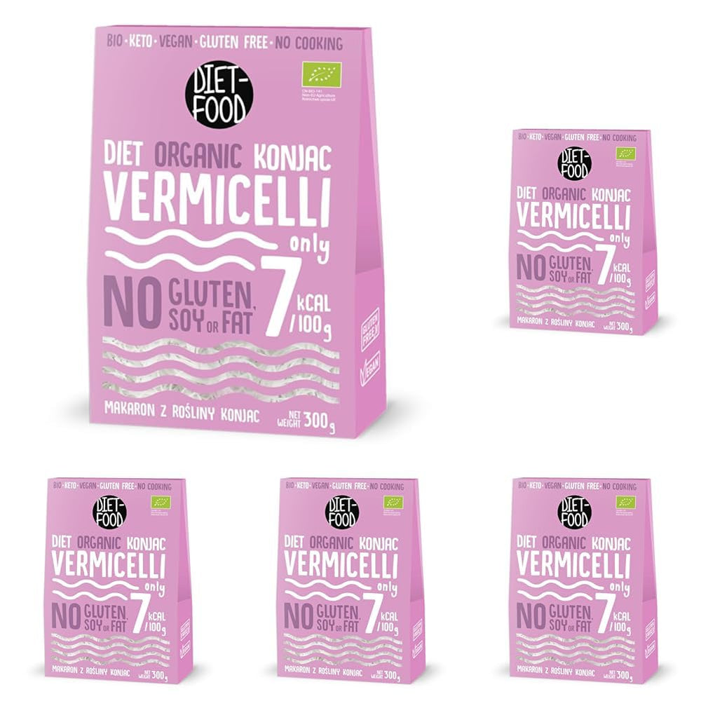 DIÉTAÉTEL Bio Shirataki Konjac Instant Rizs, Alacsony szénhidráttartalmú, Alacsony kalóriatartalmú, Vegán, Zsírmentes, Szójamentes, Gluténmentes, Ketobarát, Karcsúsító, 300 gramm