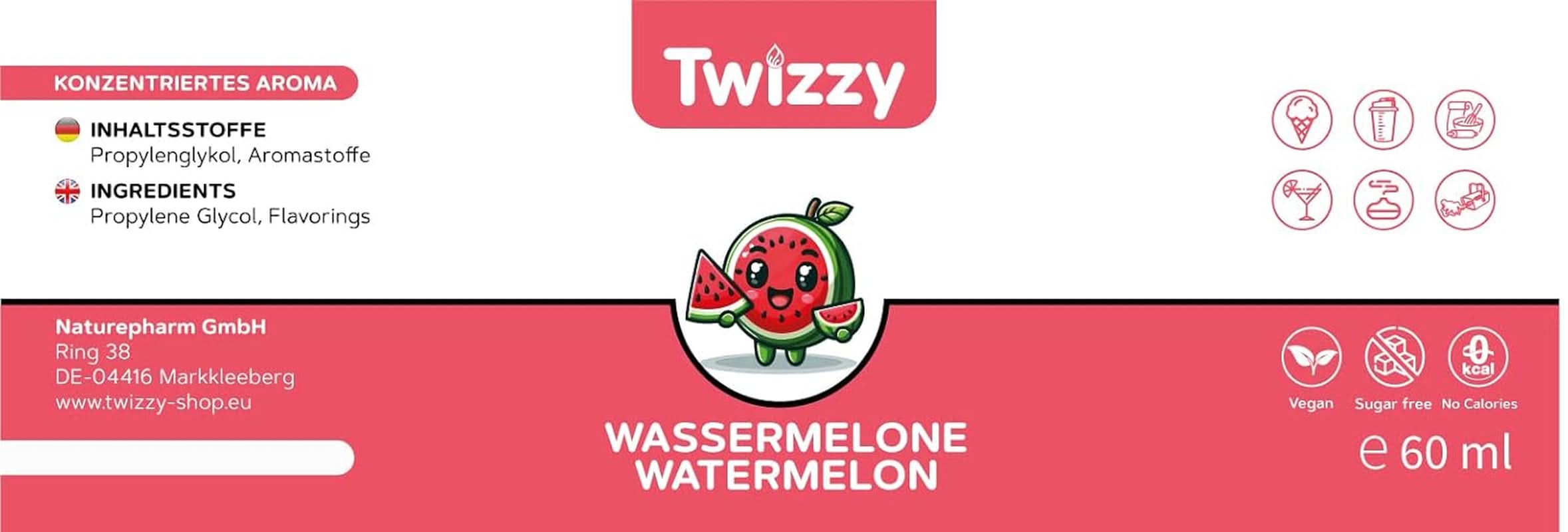 Twizzy görögdinnye, ételízesítő - 60 ml - Intenzív aroma Arome Naty Shop