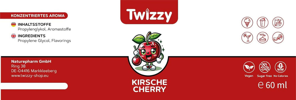 Twizzy Cherry ételíz - 60 ml - Intenzív íz - Ideális sütéshez Aromas Naty Shop