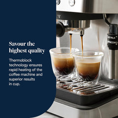 Espressor portafiltru De'Longhi Classic EM450.M cu spumator de lapte profesional, carcasă complet metalică, 15 bari, rezervor de apă de 1,7 l, oțel inoxidabil/metal