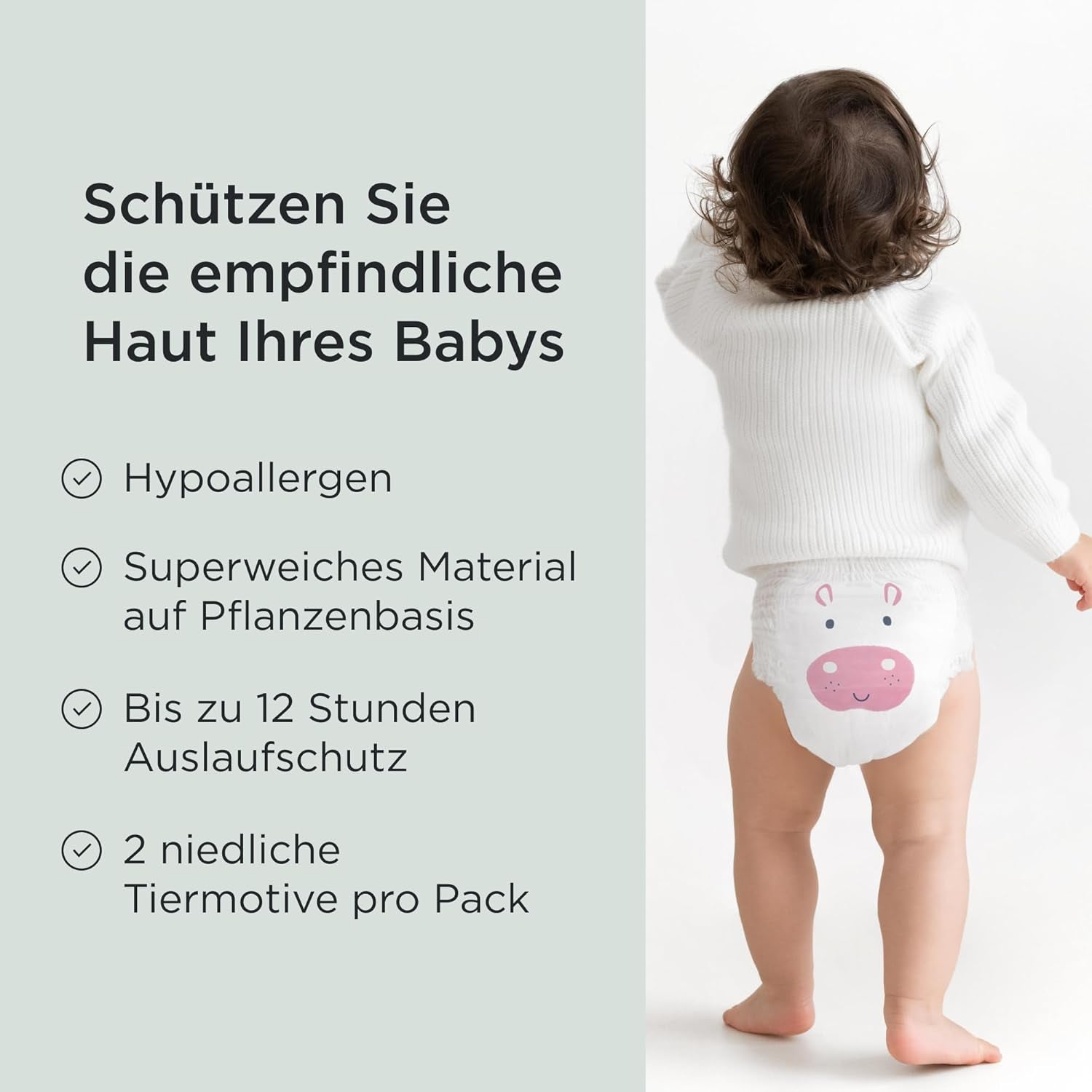 Kit & Kin Premium Eco pelenkák, 4-es méret (9-16 kg), 132 pelenka, növényi alapú és hipoallergén, megbízható szivárgásvédelem, vegán és kegyetlenség mentes