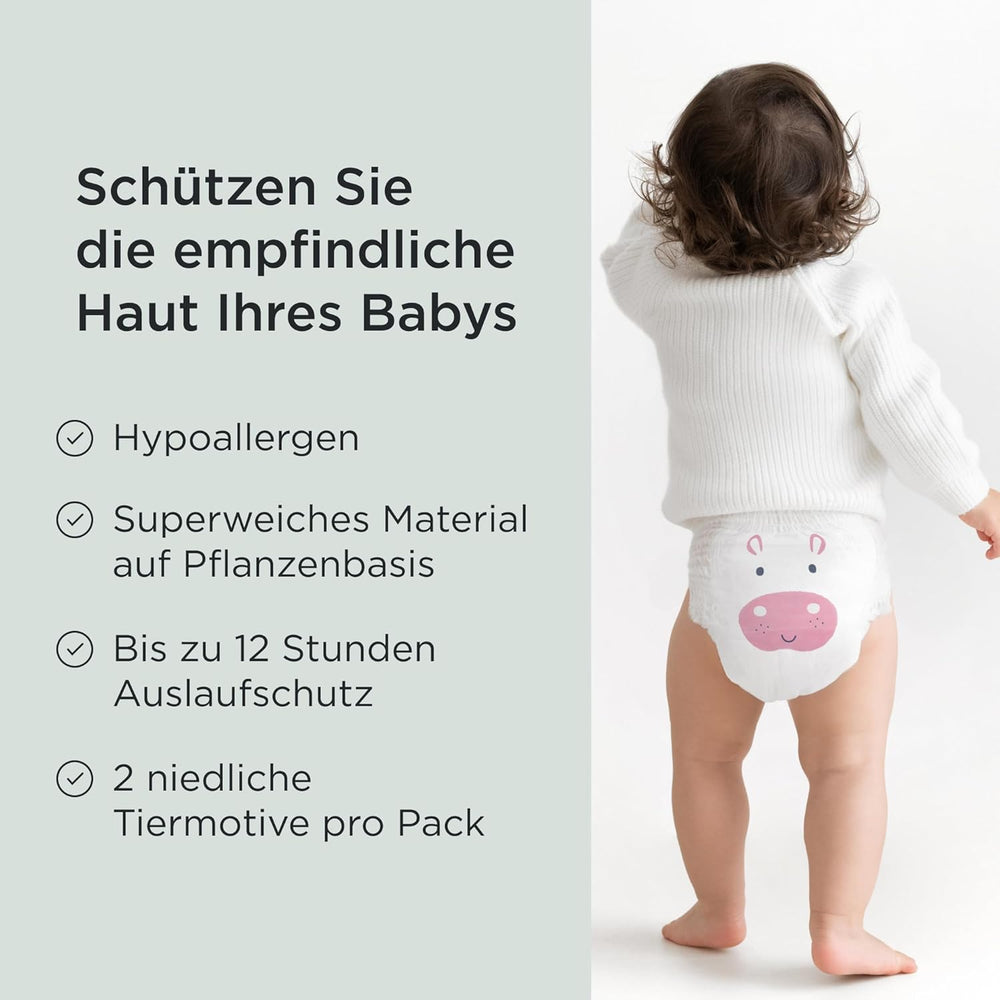 Kit & Kin Premium Eco pelenkák, 4-es méret (9-16 kg), 132 pelenka, növényi alapú és hipoallergén, megbízható szivárgásvédelem, vegán és kegyetlenség mentes
