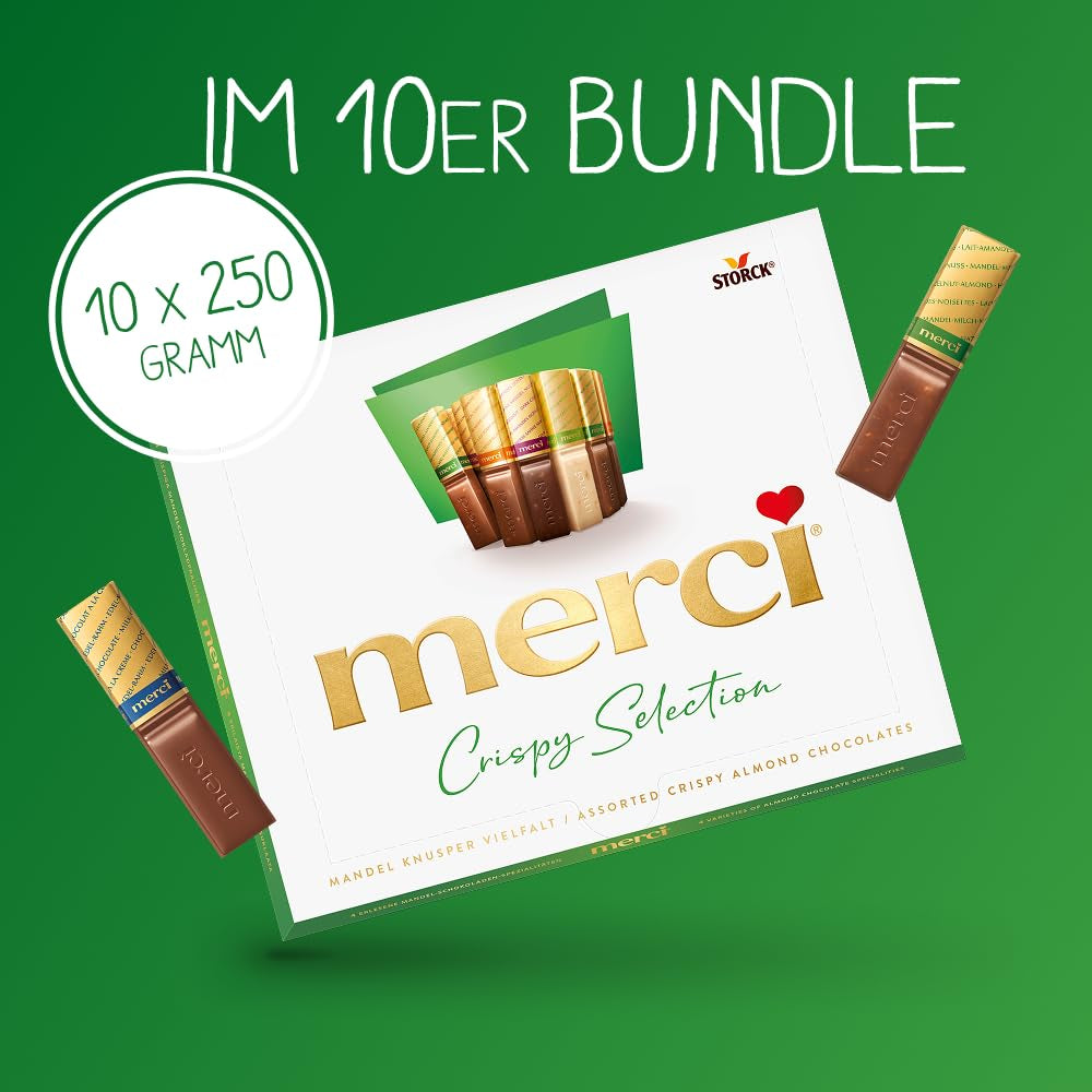 Finest Selection Variety Mandula Crunch – 10 x 250g – Töltött és töltetlen csokoládé különlegességek