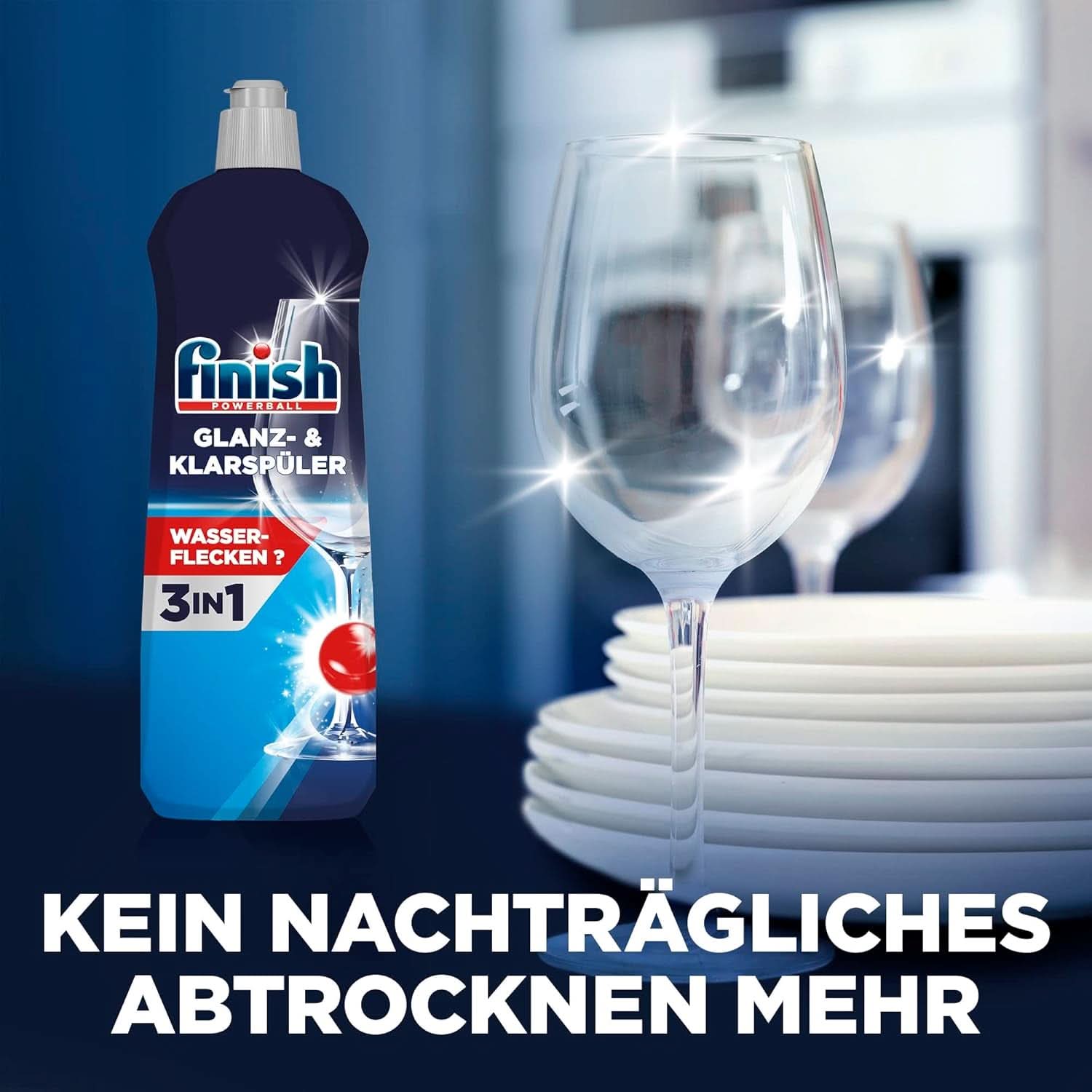 Finish Shine & Rinse Aid - Pentru vase strălucitoare și uscate, fără pete de apă - Megapack de 800 ml (pachet de 3) Naty Shop
