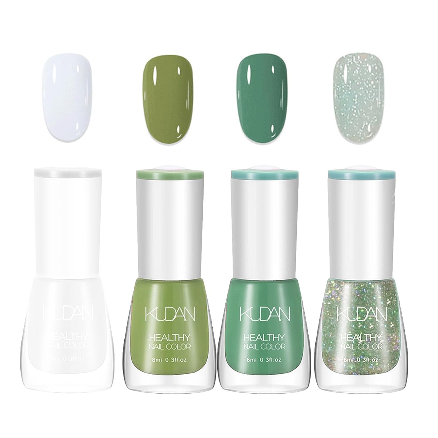 4 részes körömlakk készlet - Gyorsan szárad, hosszan tartó vízbázisú körömlakk - DIY Nail Design körömlakk (Nude Normal Style 4 részes készlet)