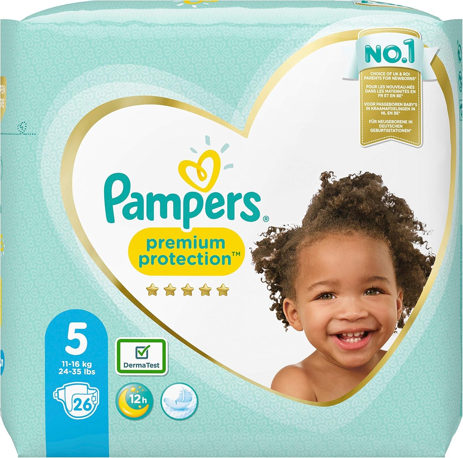 Pampers Premium Protection pelenka új babáknak, Jumbo csomag, 1-es méret, 72 db