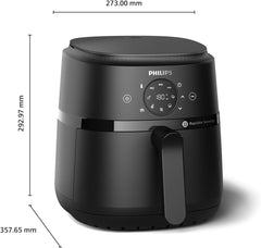 Philips Airfryer 2000 sorozat 4,2 literes - Digitális érintőképernyő, 13 főzési lehetőség, 9 előre beállított funkció, Akár 90%-kal kevesebb zsír a Rapidair technológiának köszönhetően, 1500 W teljesítményű készülékek Naty Shop