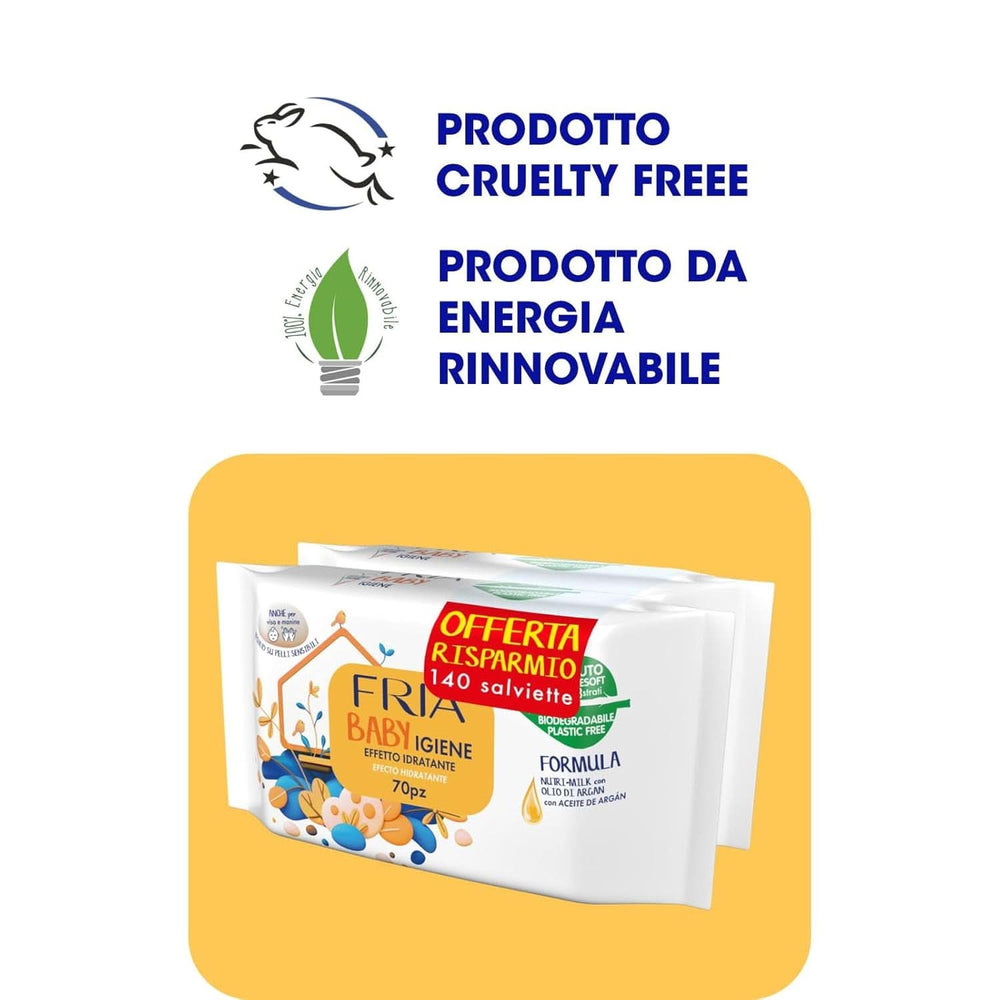 Nedves törlőkendők, 2 db-os csomag (2 x 72 törlőkendő) Baby Wet Wipes Naty Shop