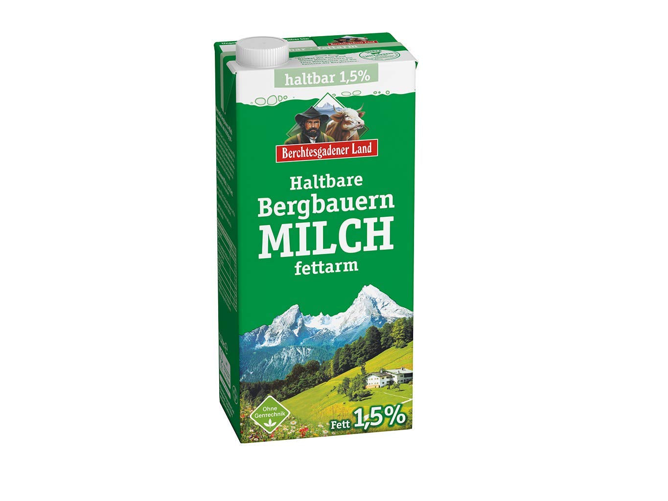Berchtesgadener Land Haltbare Bergbauern-Milch, 1,5% Fett, 12er Pack (12 x 1 l)