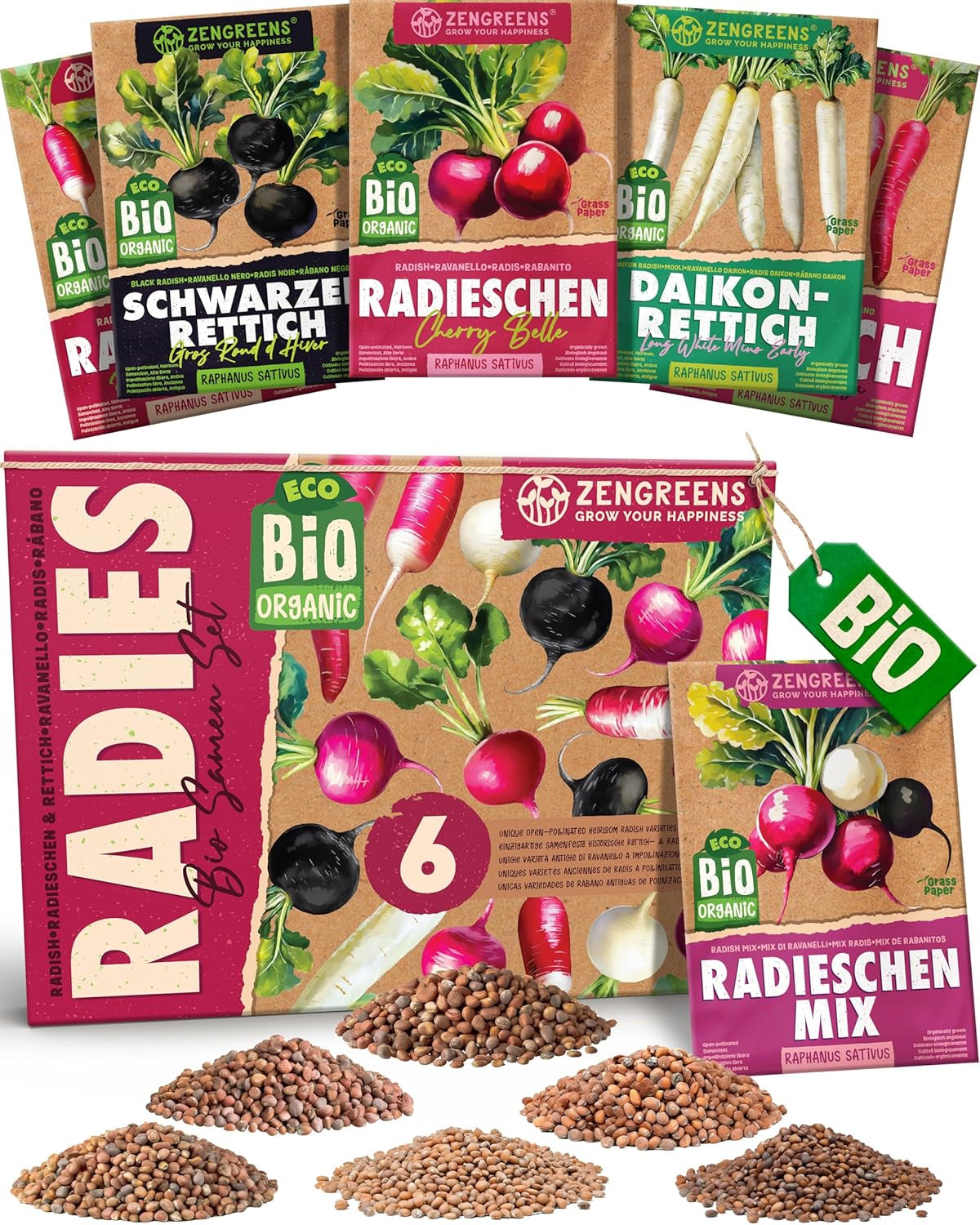 Bio bazsalikommagok 6-6 db-os készletben a könnyű termesztéshez kertben, erkélyen vagy emelt ágyásban - Vetőmagok - Palánták