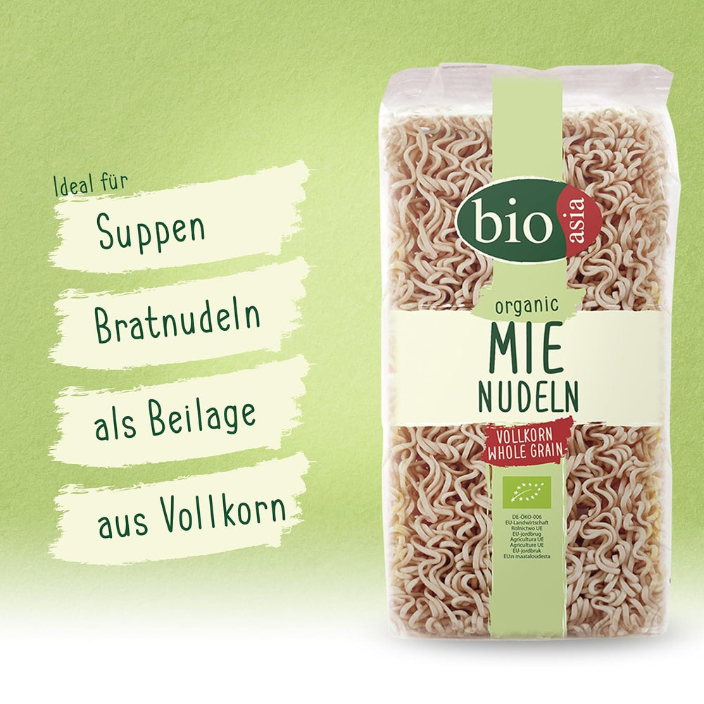 BIOASIA Bio Mie tészta, teljes kiőrlésű gabonából, gyorsan és egyszerűen elkészíthető (1 x 250 g)