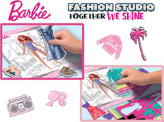Lisciani - BARBIE - Skizzenbuch Set Wir Glänzen - Modestudio - Models zum Anziehen - Kreatives Spiel - Supermodische Kleidung - Farbmarker - Für Mädchen ab 4 Jahren