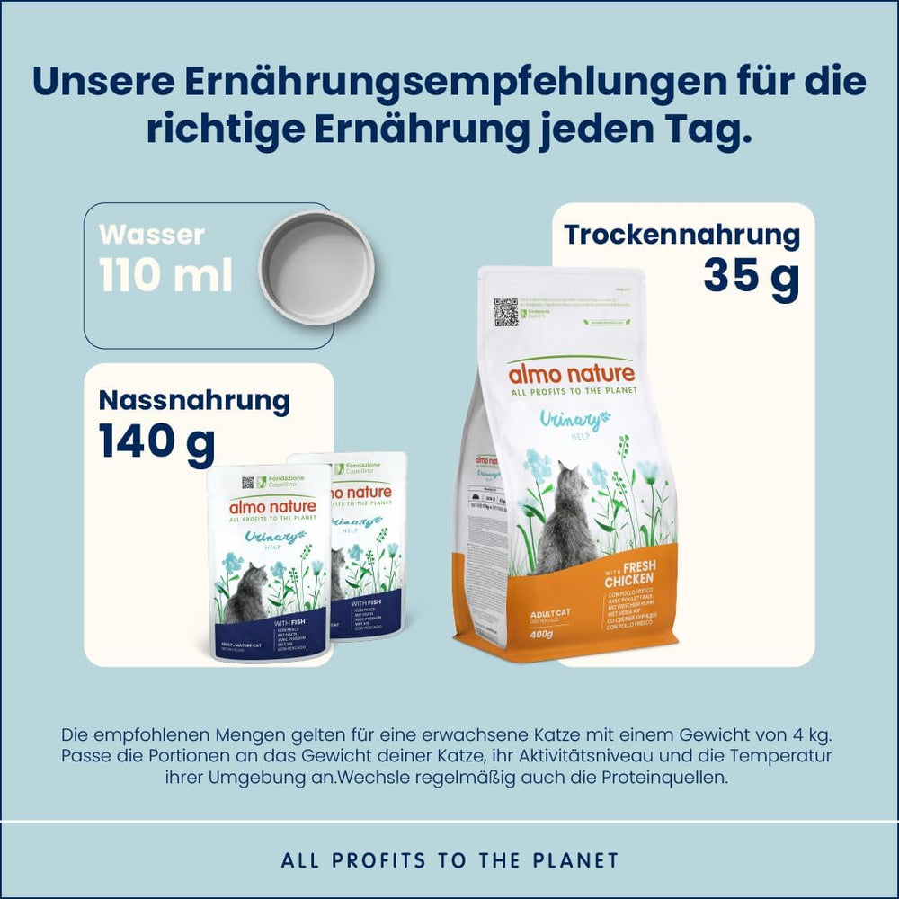 Almo Nature Functional Urinary Help - Nassfutter für ausgewachsene Katzen mit Fisch - Unterstützung für die Gesundheit der Harnwege - 30 Beutel à 70g