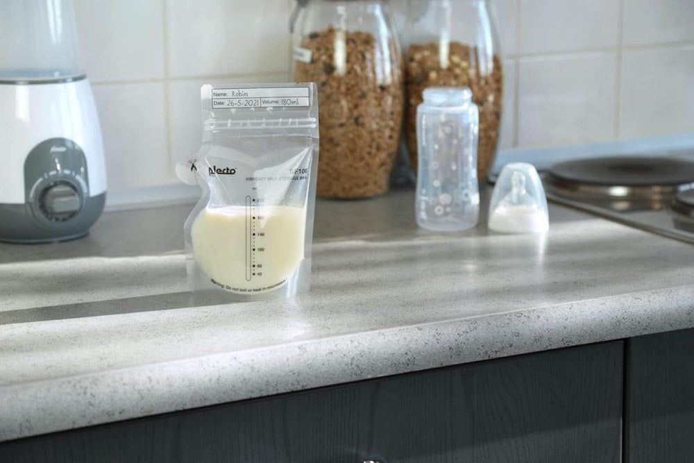 BF100 Anyatej tároló táska - Anyatej tartó - űrtartalom 220 Ml - 100 db - Átlátszó élelmiszerek és szoptatási kiegészítők Bebe Naty Shop