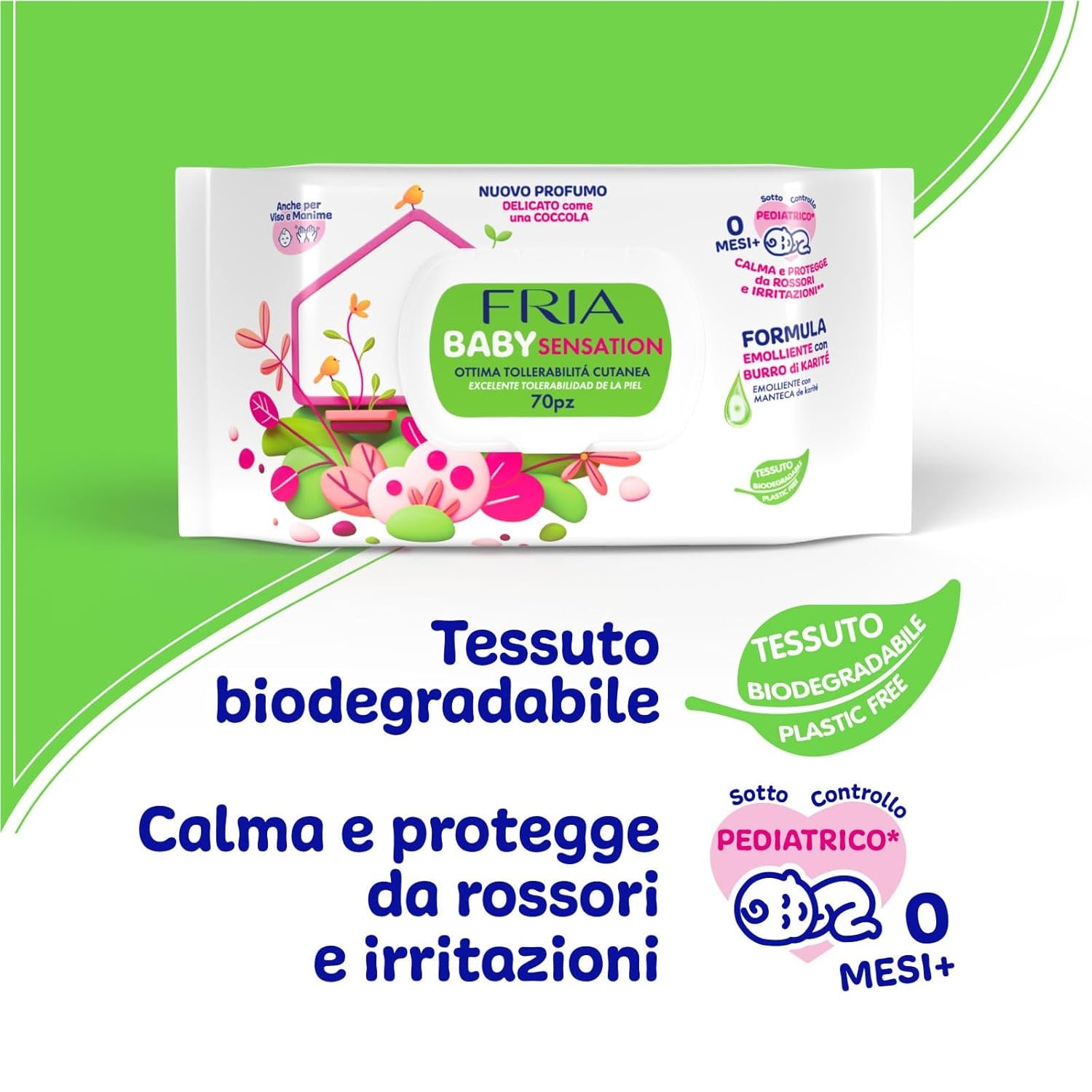 Baby Sensations fedővel, 72 nedves törlőkendő, testápoló törlőkendők, uniszex, gyerekek