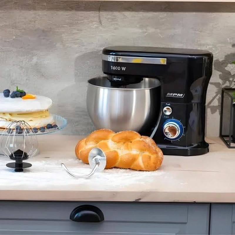MPM - Planeten-Küchenmaschine Mit 2 Rührschüsseln 4 és 5 literes - 1600 W Küchenmaschine - Schwarz Anya és Gyermek Naty Shop