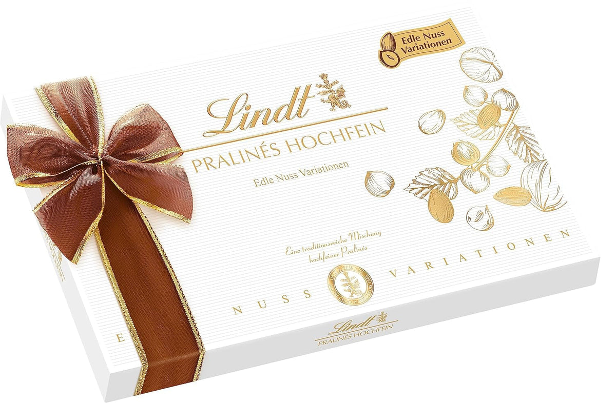 Ciocolata Lindt – Cutie de praline cu 19 praline de nuci în 8 sortimente, 200 grame Bomboane de Ciocolata Naty Shop