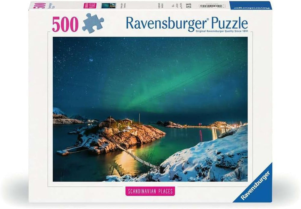Ravensburger Puzzle 12000845, Locuri scandinave - Aurora boreală în Tromsø, Norvegia - puzzle jigsaw de 500 de piese pentru adulți și copii de 12 ani și peste Puzzle Naty Shop Titlu implicit