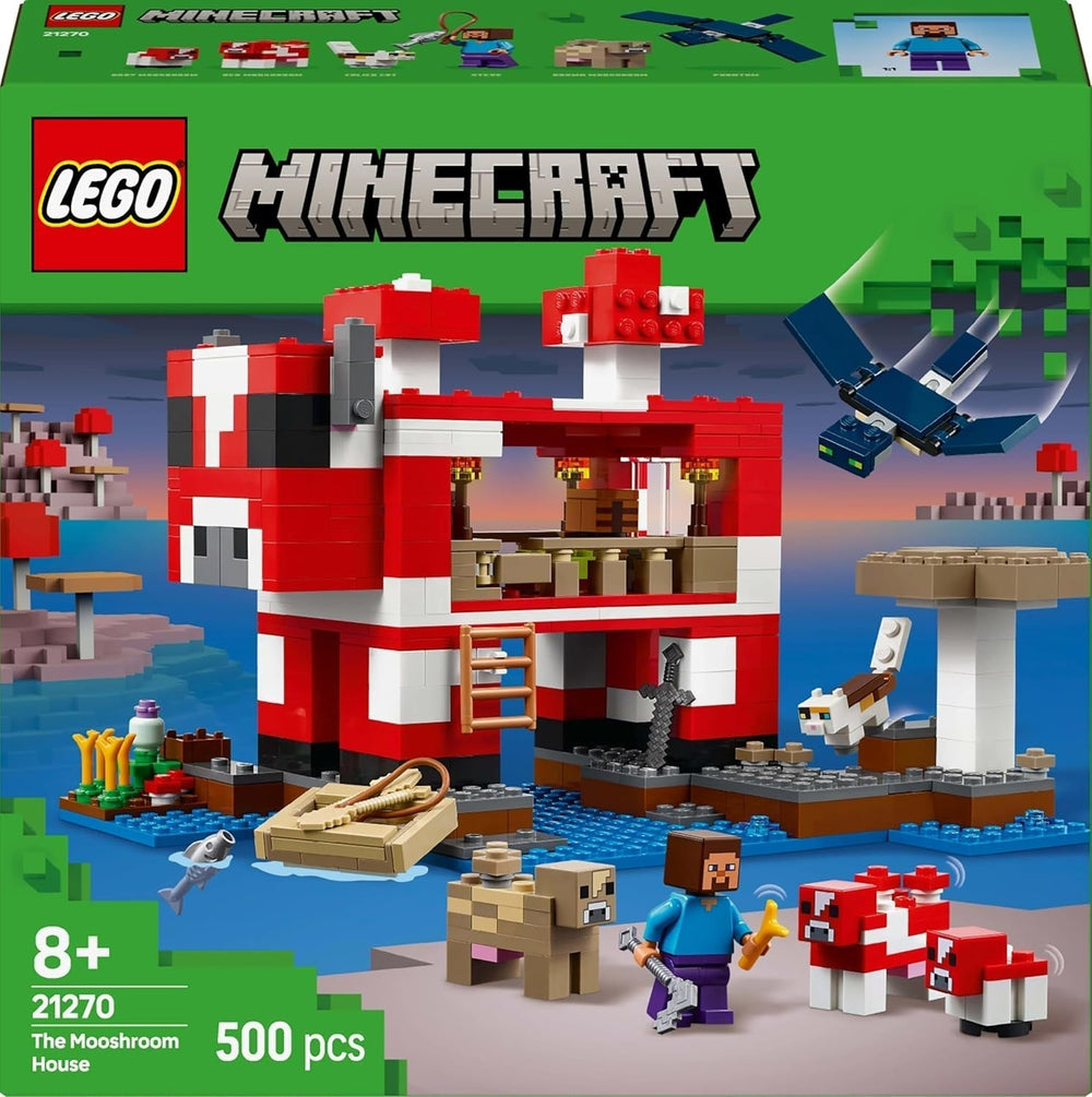 LEGO Minecraft A gombás tehénház Videojáték építőjáték Gombaföld modell minifigurákkal, Steve és más karakterek játékkészlet fiúknak és lányoknak 8 éves 21270 építőkészletek Beuche den LEGO-Store