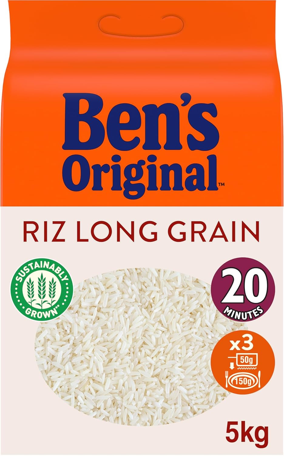 BEN'S ORIGINAL™ hosszú szemű rizs, zacskóban főzve, 9 x 500 g, 20 perc