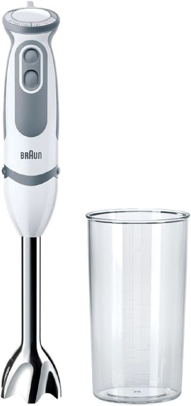 Braun Stabmixer MQ 5200WH - Multiquick 5 Vario Pürierstab Mit Edelstahl Mixfuß, 1000 Watt, Inkl. 600 ml Mix- & Messbecher, Weiß/Grau Kitchen Naty Shop 2019-es verzió – Mix- Messbecher