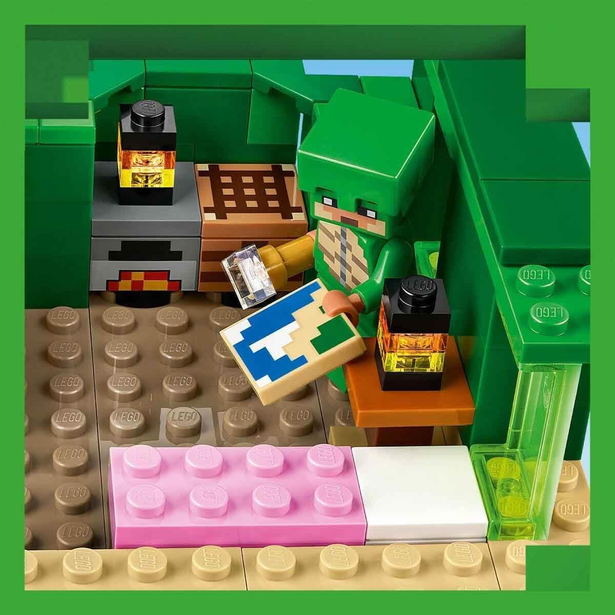 LEGO Minecraft A Turtle Beach House játékház kiegészítőkkel lányoknak és fiúknak 8 éves kortól, készlet állatokkal és a videojáték szereplőivel, ajándék játékosoknak 21254 Építőkészlet Besuche den LEGO-Store