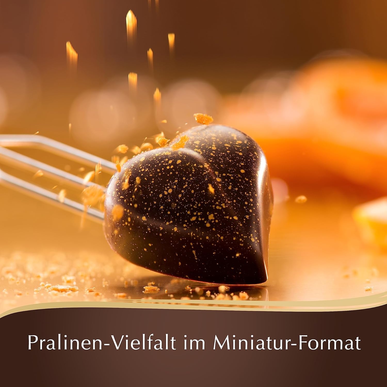 Csokoládé - ​​Mini étcsokoládé praliné | 90 g | Doboz 18 pralinéval, egyenként 6 finom választékban | Csokoládé ajándék | Csokoládé ajándék (4 db-os csomag)