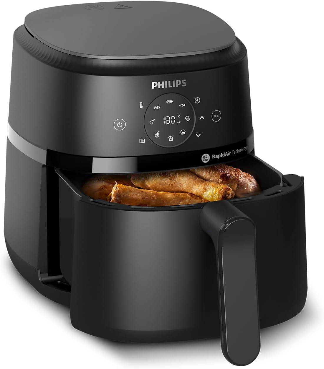 Philips Airfryer 2000 sorozat 4,2 literes - Digitális érintőképernyő, 13 főzési lehetőség, 9 előre beállított funkció, Akár 90%-kal kevesebb zsír a Rapidair technológiának köszönhetően, 1500 W teljesítményű készülékek Naty Shop